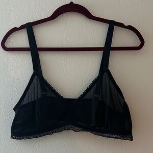 Auden Sheer Mesh Delicate Black Bralette